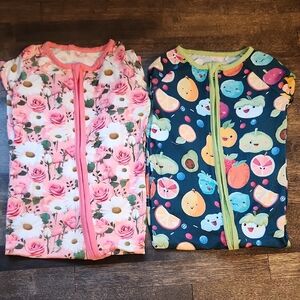 Floral and Fruit Print Baby Sleep One Piece Miozing Size 24mo. 95% Bamboo Fiber